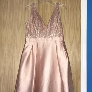 Long Prom dress- Champagne colored